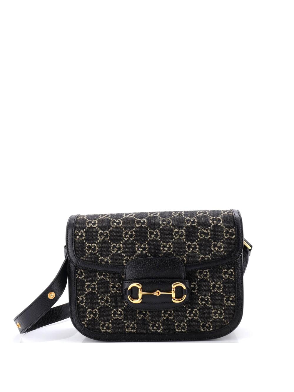 Gucci Horsebit Shoulder Bag Gg Denim #260902G21B